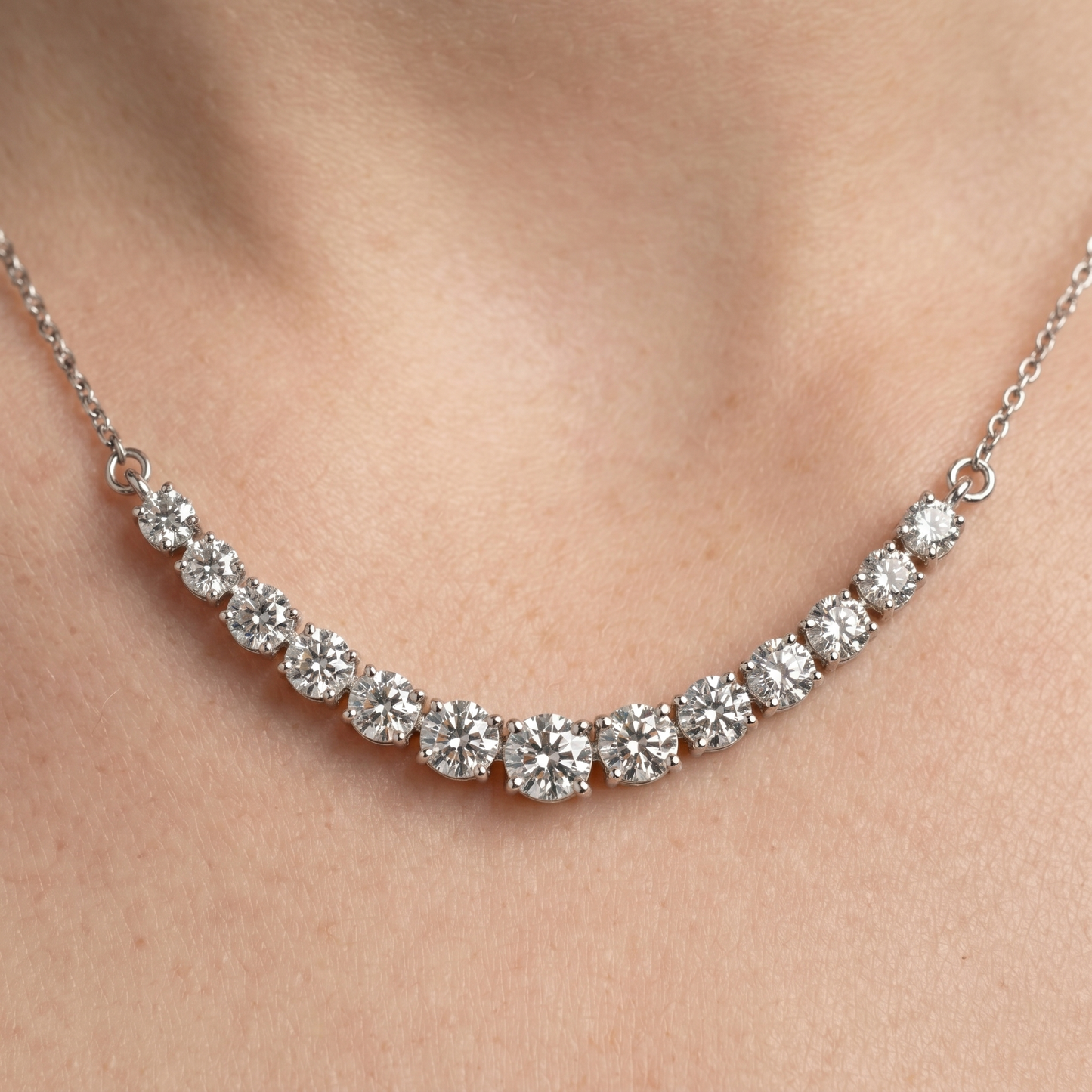 Lab-Grown Diamond Graduated Riviera Necklace