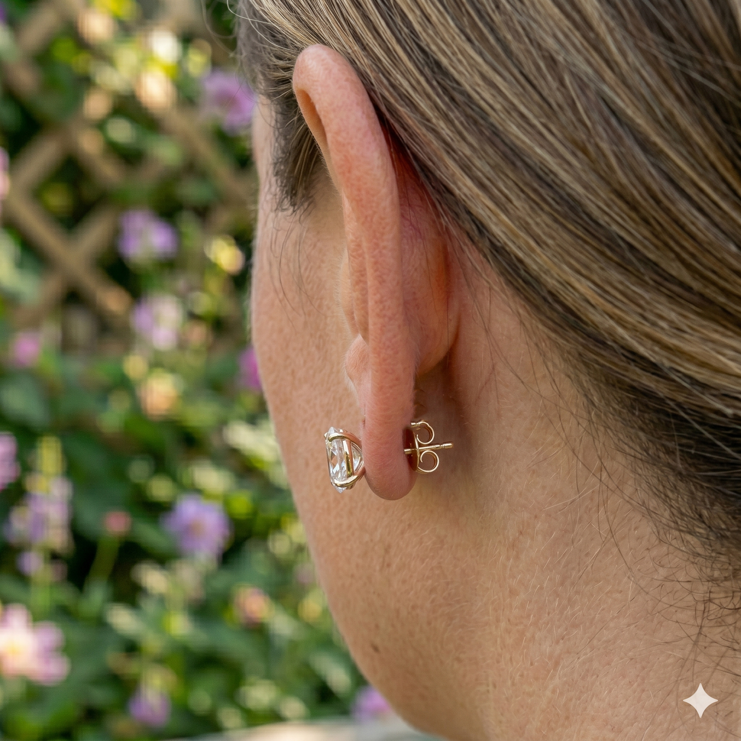 Oval Cut Lab-Grown Diamond Stud Earrings | Rose Gold