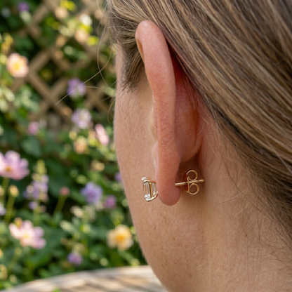 Emerald Cut Lab-Grown Diamond Stud Earrings | Rose Gold