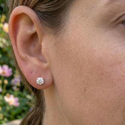 Round Brilliant Lab-Grown Diamond Stud Earrings | Rose Gold