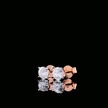 Round Brilliant Lab-Grown Diamond Stud Earrings | Rose Gold