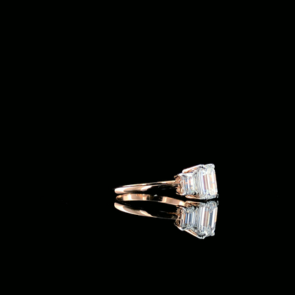 Lab-Grown Diamond Three-Stone Emerald Cut Ring