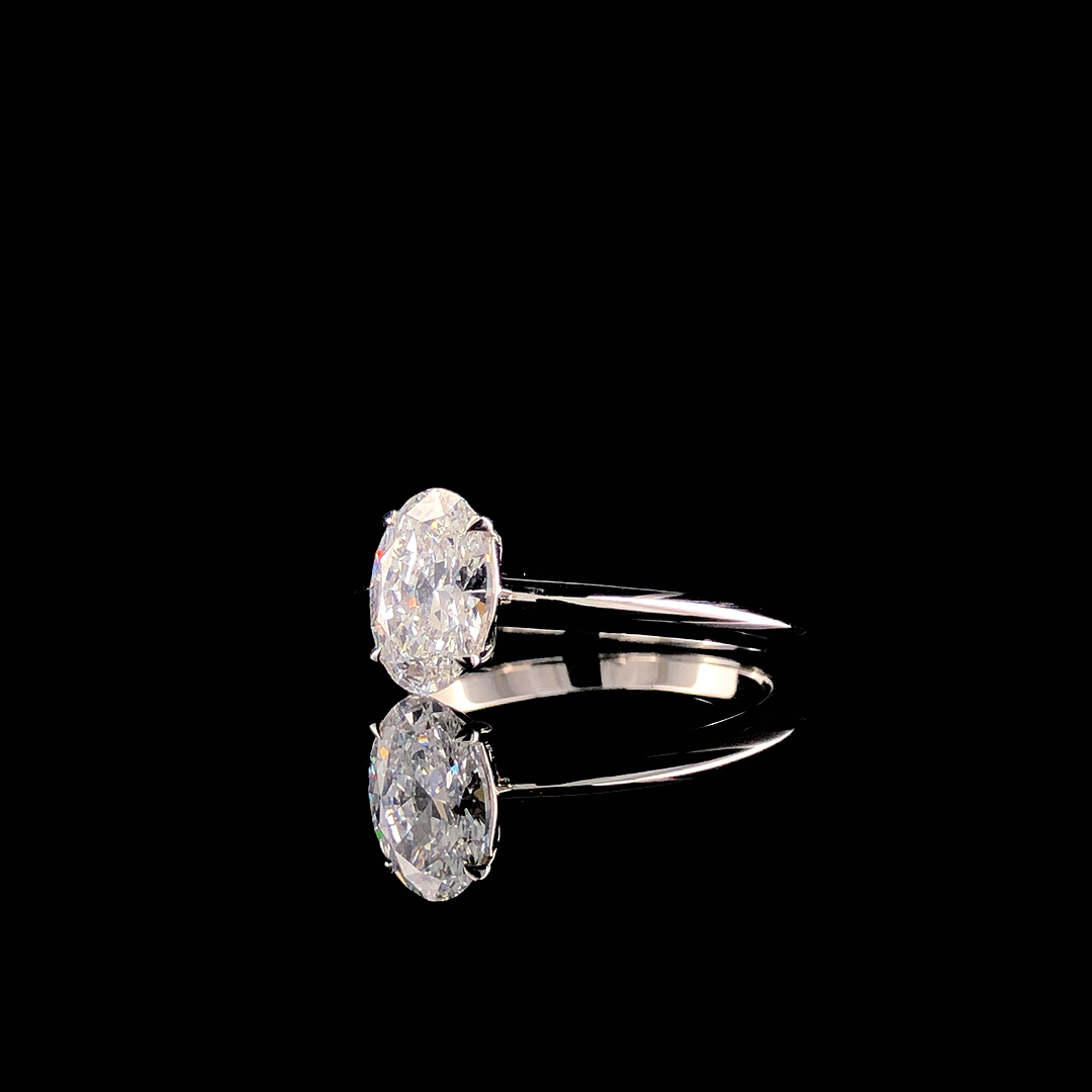 Lab-Grown Diamond Oval Solitaire Engagement Ring – White Gold