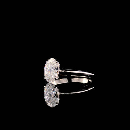 Lab-Grown Diamond Oval Solitaire Engagement Ring – White Gold