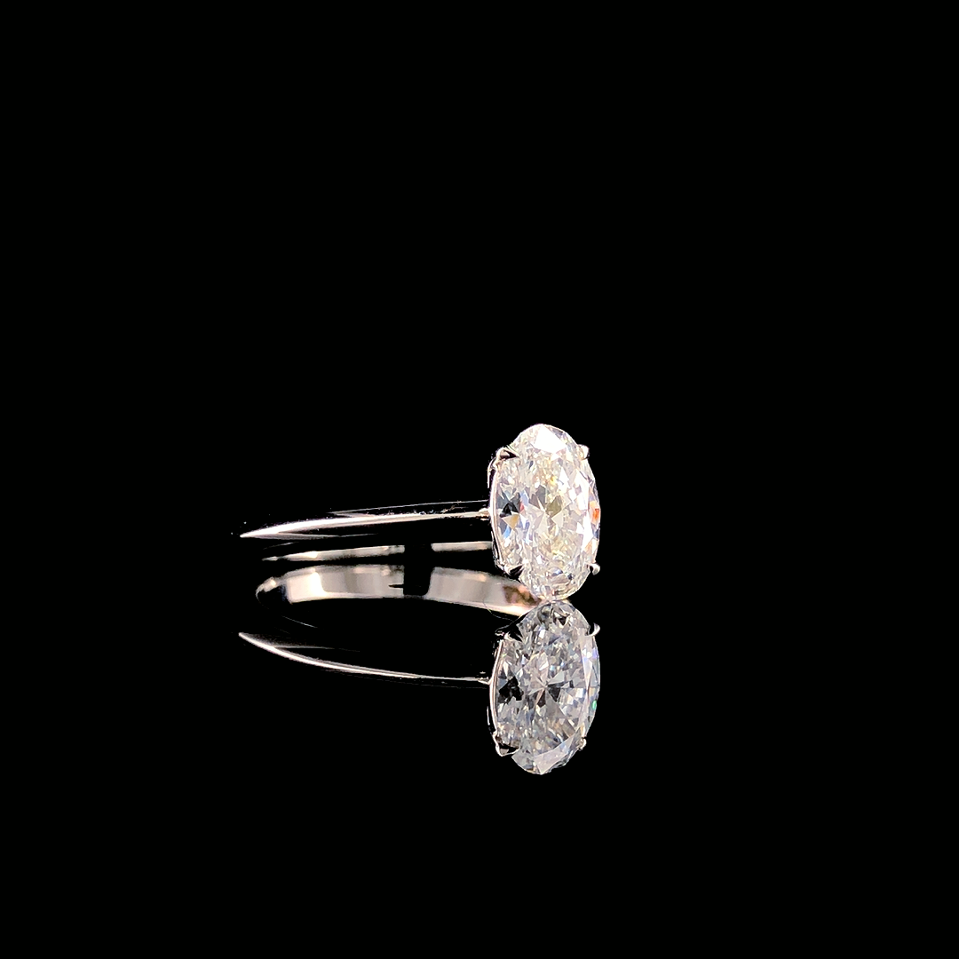 Lab-Grown Diamond Oval Solitaire Engagement Ring – White Gold