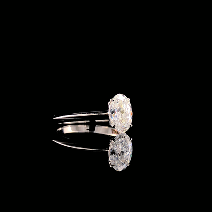 Lab-Grown Diamond Oval Solitaire Engagement Ring – White Gold
