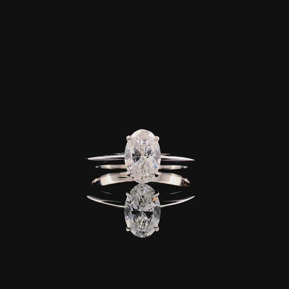 Lab-Grown Diamond Oval Solitaire Engagement Ring – White Gold