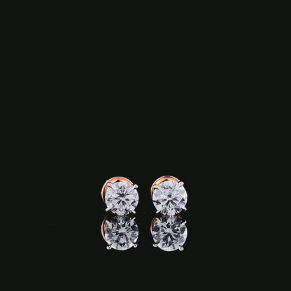 Round Brilliant Lab-Grown Diamond Stud Earrings | Rose Gold